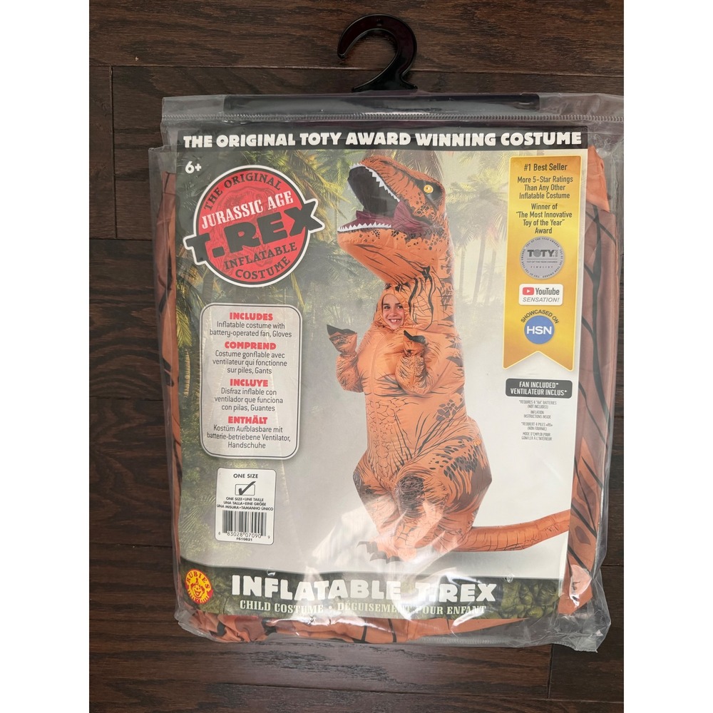 Rubies Jurassic Age T-Rex Inflatable Costume Child One Size 610821 Brown
